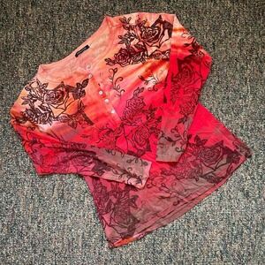 Boston Proper multicolor floral button-down shirt